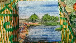Acrylic painting tutorial on mini canvas 💗🌸✨How to paint on mini canvas💖