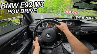 POV Driving a BMW E92 M3 DCT Through Twisty Roads!