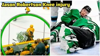 Jason Robertson lower-body injury during Dallas Stars vs nashville predators | Jason Robertson LBI