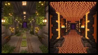 Minecraft: Fire Nether Tunnel & Flower Nature Tunnel Design Ideas | Building Ideas