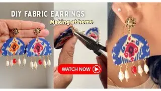 Beautiful Fabric earrings making at home #fabricjewellery #handmadejewellery #diyjewelry 