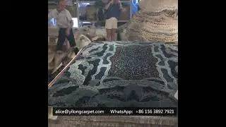 Best quality Green Persian rug pattern silk rug living room hand-knotted  interior design for sale
