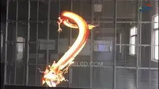 Glass Large Curtain Digital Billboards Transparent Led Display Screen For Building Media FacadeP3.9m