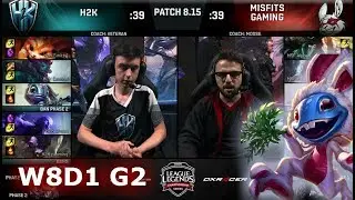 H2K Gaming vs Misfits | Week 8 Day 1 S8 EU LCS Summer 2018 | H2K vs MSF W8D1