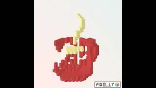 3D Valentine's Pixelated of Cup of Hearted Coffee