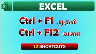 Ctrl + F1 to Ctrl + F12 || Ms- Excel Shortcut keys || Naveen Kumar