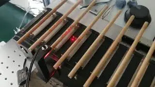 CO2 bamboo straws engraving machine auto 30W coherent bamboo wood reed straw engraver conveyor belt