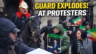 😳King&rsquo;s Guard ROARS at Protesters as They STORM the Box!