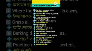 10 common English to Bengali proverbs #shorts2023#