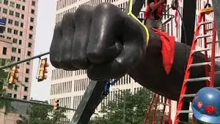 Joe Louis' Fist Sculpture Gets Fixed Up