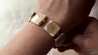 Broken China jewelry | Vintage gold Corelle plate recycled into a bracelet
