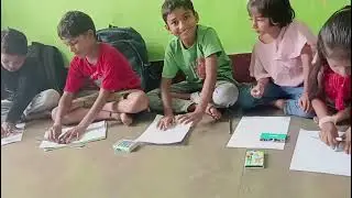 Mishti and Mishti ke friend #mishti#friends #darwing#competition#study #eveningstudy#activityforkids