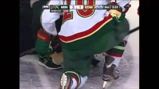 2/21/13: Oilers' Taylor Hall called for kneeing Wild's Cal Clutterbuck
