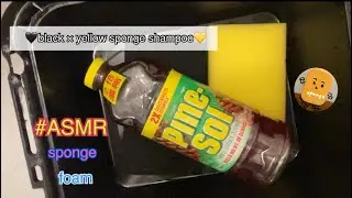 《ASMR》🖤黒🖤と💛黄色💛のスポンジをもこもこ泡🫧black & yellow shampoo🧴🫧#asmr #sponge #foam #blacksponge#yellowsponge