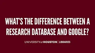 What&rsquo;s the difference between a Research Database and Google?