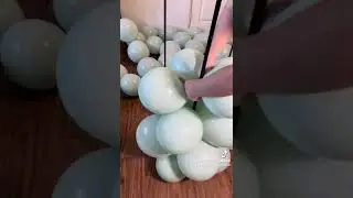 DIY Balloon Wall With Walmart Lamp Stands