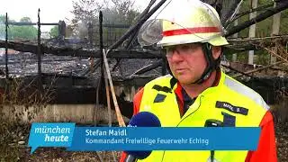 Feuerinferno in Eching bei München - Tennishalle brennt bis auf ihre Grundmauern nieder