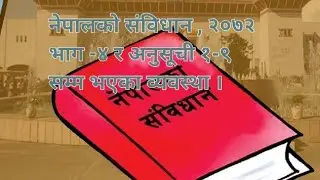 नेपालको संविधान , २०७२ को भाग-४ र अनुसूचीमा भएका व्यवस्था ।#fyp