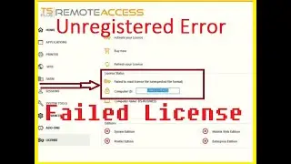 Tsplus  Unregistered  Error🔥  #Failed to Read License file (Unexpected file Format)|| Easy to Solve