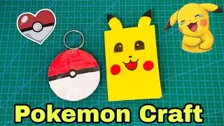 Pokemon Craft || How To Make Mini Book || Homemade Keychain