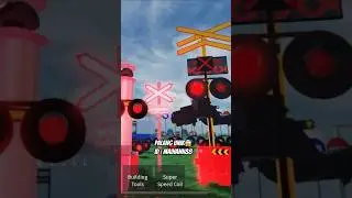 Genta dan Palang Kereta Api Dengan LED Awas Perlintasan Kereta Api Membangun Game Roblox