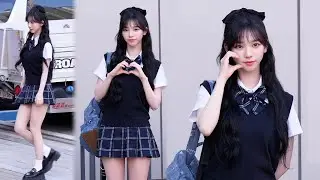 스쿨룩 에스파 카리나 직캠 (aespa KARINA)｜아는형님 출근길｜230601