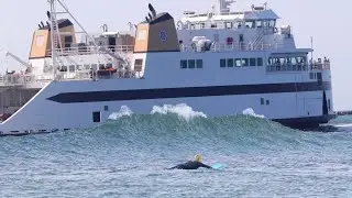 Biggest Ferry Wave Yet!? in Nantucket!