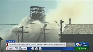 Do&ntilde;a Ana County Fire Rescue continues to battle pecan storage facility fire