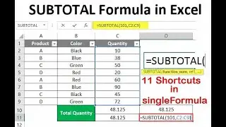 MS Excel - Subtotal