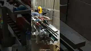 Semi automatic case carton box tape sealing machine with automatic labeling machine