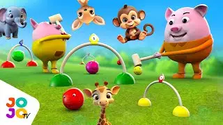 Learn Animal Names | Fun Wooden Golf Game with Animals! 3D Kids Educational