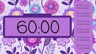 ⏳ 7-Hour 60/10 Pomodoro Timer &ndash; Silent & Distraction-Free 🎯 | No Beeps, Just Focus