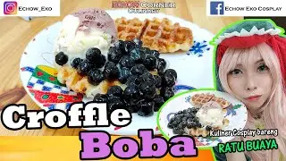 CROFFLE RECIPE BOBA Ice Cream - Croffle Korea ala Indonesia