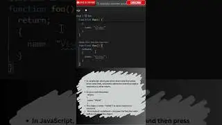 JavaScript Tricky Question &mdash; Why console.log(foo()) Returns undefined?  | JS Interview 2025