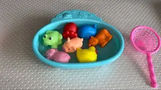 Animal toys for children with a small pool