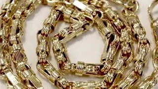 18 ct Yellow Gold Fancy Link Chain - Antique French Circa 1900 A5207