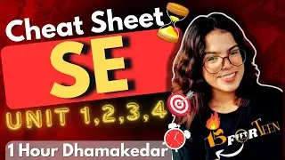 SE OneShot🐯💪Complete CheetSheet (1 Hour dhamakedaar🔥) Software Engineering #btech #15forteen #exam