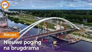 Centimeter voor centimeter wordt de gigantische brug in Lochem geplaatst