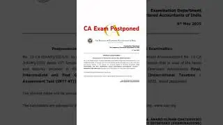 CA Exam 2025 Postponed #icai #caexams #caexamupdates #caexampostpone #caexampostponed #icaica #news