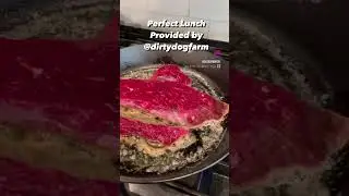 GRASS FED BEEF 🥩 + 🍳= GAINZ #shorts #grassfed #steak #eggs #gains #lunch #carnivore #strong #fit