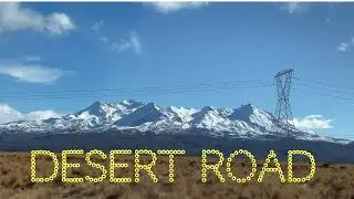 Drive to Taupo Desert  Road Snowy Mountains
