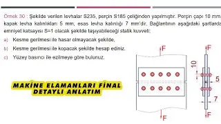 Makine Elamanları Perçin sorusu Final Hazırlık