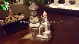Meditating Monk Waterfall Incense Burner