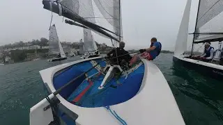 Salcombe Merlin Rocket week 2025 race 3 first beat - starting fail!