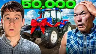 МИСТЕР БИЗНЕС ПОДАРИЛ ДОРОГОЙ ТРАКТОР ДЕДУ 🥳 | ДЕД ЗАПЛАКАЛ | ИРЛ