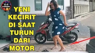 Lucu !! Yeni Kecirit Ber4k Di Saat Turun Dari Motor