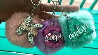 Personalized Glitter resin keychain #keychainlover