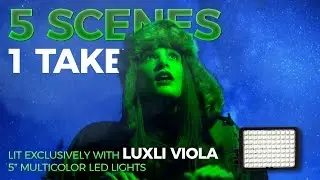 Пять сцен, освещенных разноцветными светодиодными лампами Luxli Viola 5