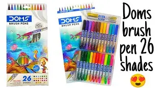 Doms brush pen 26 shades 😍|| Doms brush pen unboxing and review / Includes 1 silver & 1 gold shade
