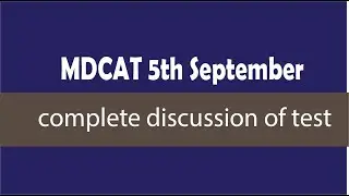 PMC NMDCAT||MDCAT 5th September test||key and complete explanation||learning club